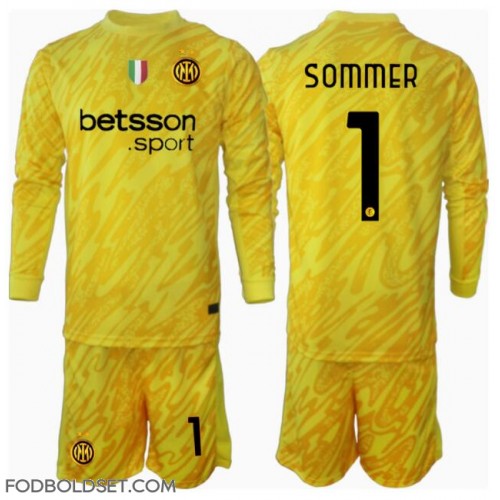 Inter Milan Yann Sommer #1 Målmand Udebane Trøje Børn 2024-25 Langærmet (+ Korte bukser)